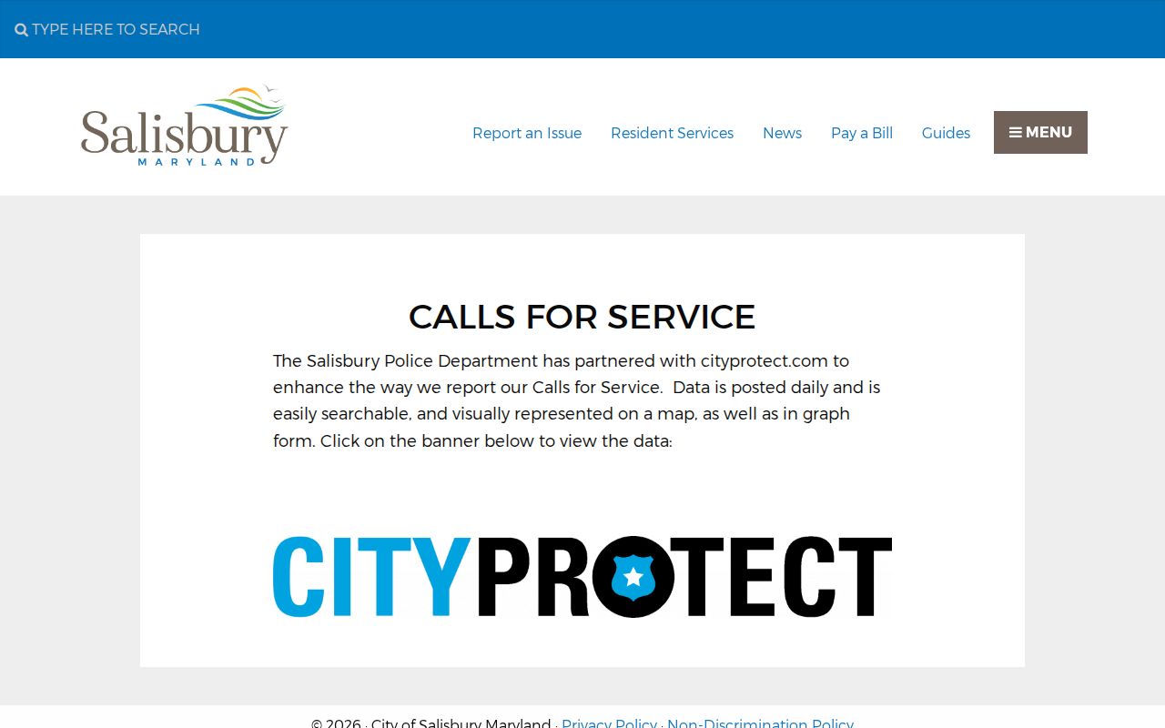 Salisbury calls for service source distinguished from Wicomico County arrest logs